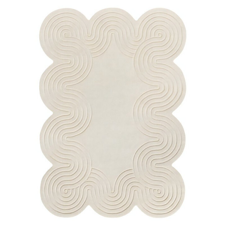 Tapis beige design contemporain pour salon forme originale PUXU