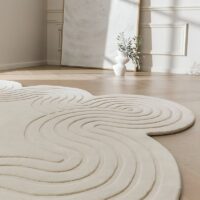 Tapis beige design contemporain pour salon forme originale PUXU