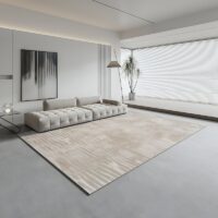Tapis beige turc épais et doux motifs zèbre LE CAIRE