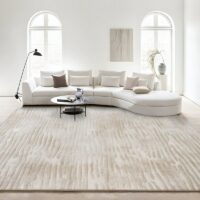 Tapis beige turc épais et doux motifs zèbre LE CAIRE