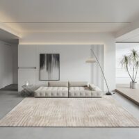 Tapis beige turc épais et doux motifs zèbre LE CAIRE