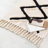 Tapis berbère beige et noir descente de lit chic et bohème STANI