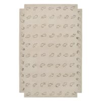Tapis berbère beige style ethnique traditionnel avec motifs mains abstraites ARTO DESIGN