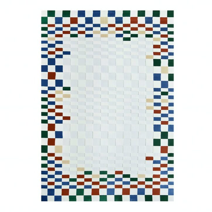 Tapis berbère carreaux colorés pour salon et salle à manger XAV PIRON