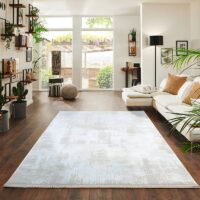 Tapis blanc cassé motifs non réguliers style de Turquie LMH DESIGN