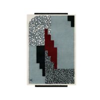Tapis bleu design abstrait et moderne pour salon et séjour PUXU