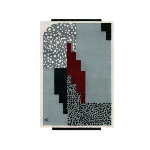 Tapis bleu design abstrait et moderne pour salon et séjour PUXU
