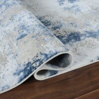 Tapis bleu et blanc cassé dégradé de couleurs style de Turquie LMH DESIGN