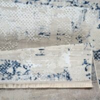 Tapis bleu et blanc cassé dégradé de couleurs style de Turquie LMH DESIGN