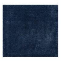 Tapis carré bleu poils longs shaggy FAMILLY RUG