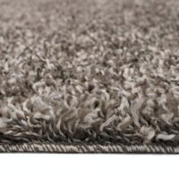 Tapis carré gris marron taupe poils longs shaggy FAMILLY RUG