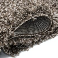 Tapis carré gris marron taupe poils longs shaggy FAMILLY RUG