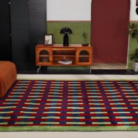 Tapis chambre coloré motifs rectangles géométrique PERIO GIOVANI
