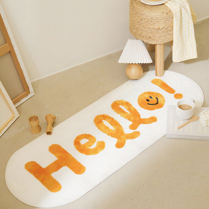 Tapis chambre enfant blanc et jaune joyeux HEYRUG