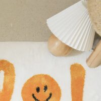 Tapis chambre enfant blanc et jaune joyeux HEYRUG