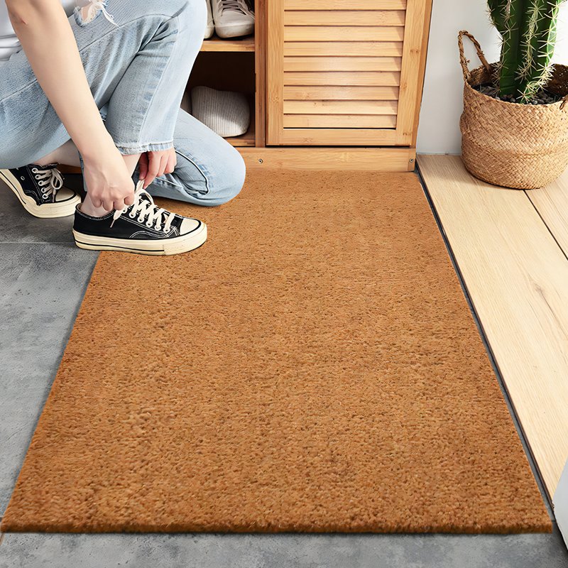 Tapis coco naturel Indien pour entrée essuyer pieds uni