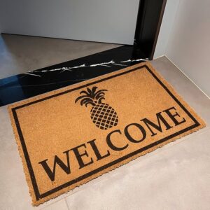 Tapis coco naturel Indien pour entrée essuyer pieds welcome