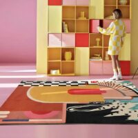 Tapis coloré de salon design abstrait FOULIFOUTI
