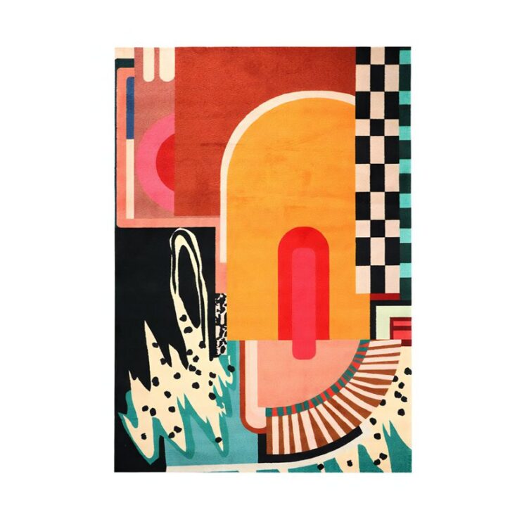Tapis coloré de salon design abstrait FOULIFOUTI