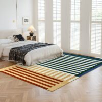 Tapis coloré lignes géométriques croisées design XAV PIRON