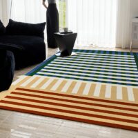 Tapis coloré lignes géométriques croisées design XAV PIRON