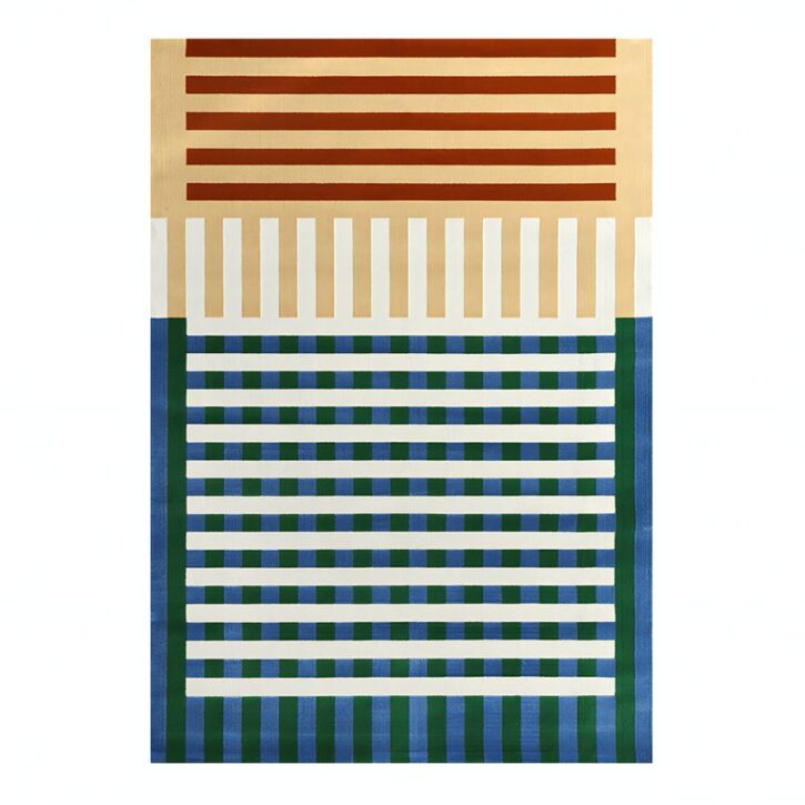 Tapis coloré lignes géométriques croisées design XAV PIRON