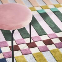 Tapis coloré rectangulaire motifs rectangles multicolores PUXU