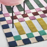Tapis coloré rectangulaire motifs rectangles multicolores PUXU