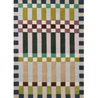 Tapis coloré rectangulaire motifs rectangles multicolores PUXU