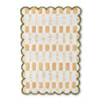Tapis coloré style marocain avec motifs géométriques et bords arc de cercle PUXU