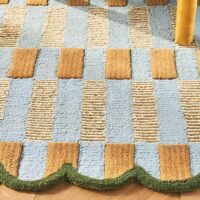Tapis coloré style marocain avec motifs géométriques et bords arc de cercle PUXU