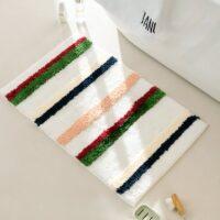 Tapis de bain absorbant blanc avec dessins colorés WATERRUG