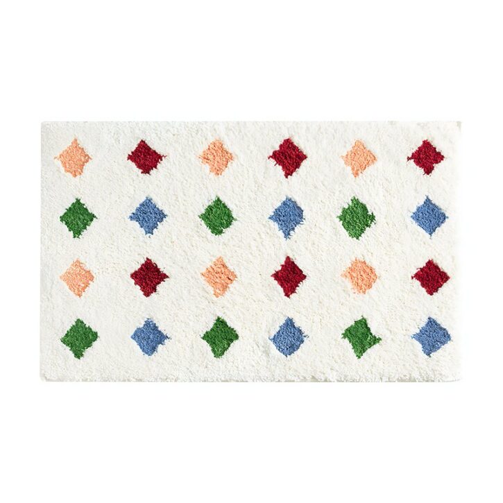 Tapis de bain absorbant blanc avec dessins colorés WATERRUG
