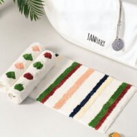 Tapis de bain absorbant blanc avec dessins colorés WATERRUG