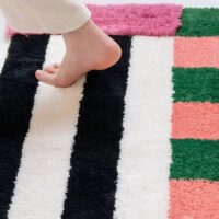 Tapis de bain coloré absorbant shaggy de style kilim WATERRUG