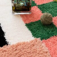 Tapis de bain coloré absorbant shaggy de style kilim WATERRUG