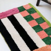 Tapis de bain coloré absorbant shaggy de style kilim WATERRUG