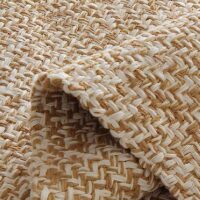 Tapis de couloir en fibre tressée à pompons beige et blanc SLOWLIFE
