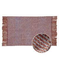 Tapis de couloir en fibre tressée à pompons violet et orange SLOWLIFE