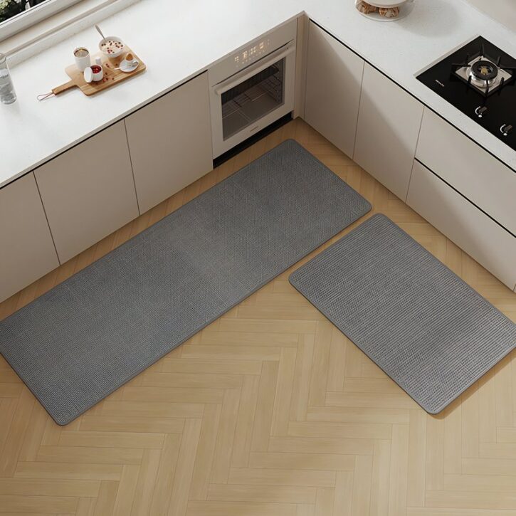 Tapis de cuisine gris antidérapant et lavable HOUSERUG