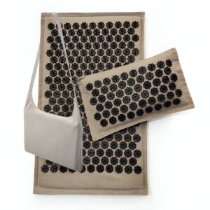 Tapis de fleurs noires d’acupression pour dos pieds cervicales mains
