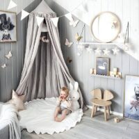 Tapis de jeux bébé de sol circulaire blanc MARIE