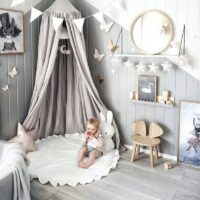 Tapis de jeux bébé circulaire blanc MARIE