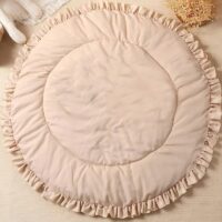 Tapis de jeux bébé de sol circulaire rose EDDY