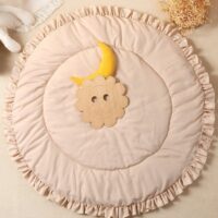Tapis de jeux bébé de sol circulaire rose EDDY