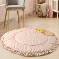 Tapis de jeux bébé de sol circulaire rose EDDY