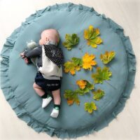 Tapis de jeux bébé de sol circulaire vert d’eau MARIE