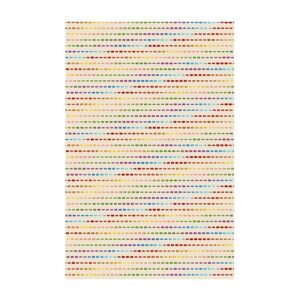 Tapis de jeux pour enfant en laine beige avec traits de couleur BASIL