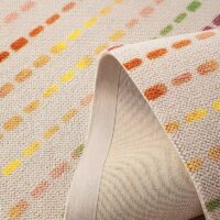 Tapis de jeux pour enfant en laine beige avec traits de couleur BASIL