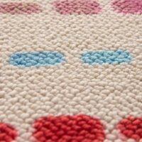 Tapis de jeux pour enfant en laine beige avec traits de couleur BASIL